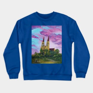 Cathedral with Pink Clouds Crewneck Sweatshirt